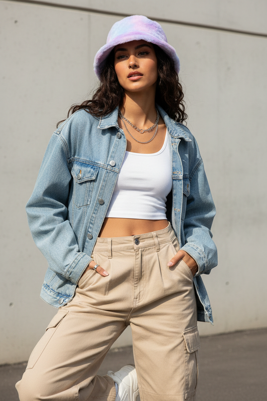 Kylie Rainbow Faux Fur Bucket Hat – Winter & Autumn
