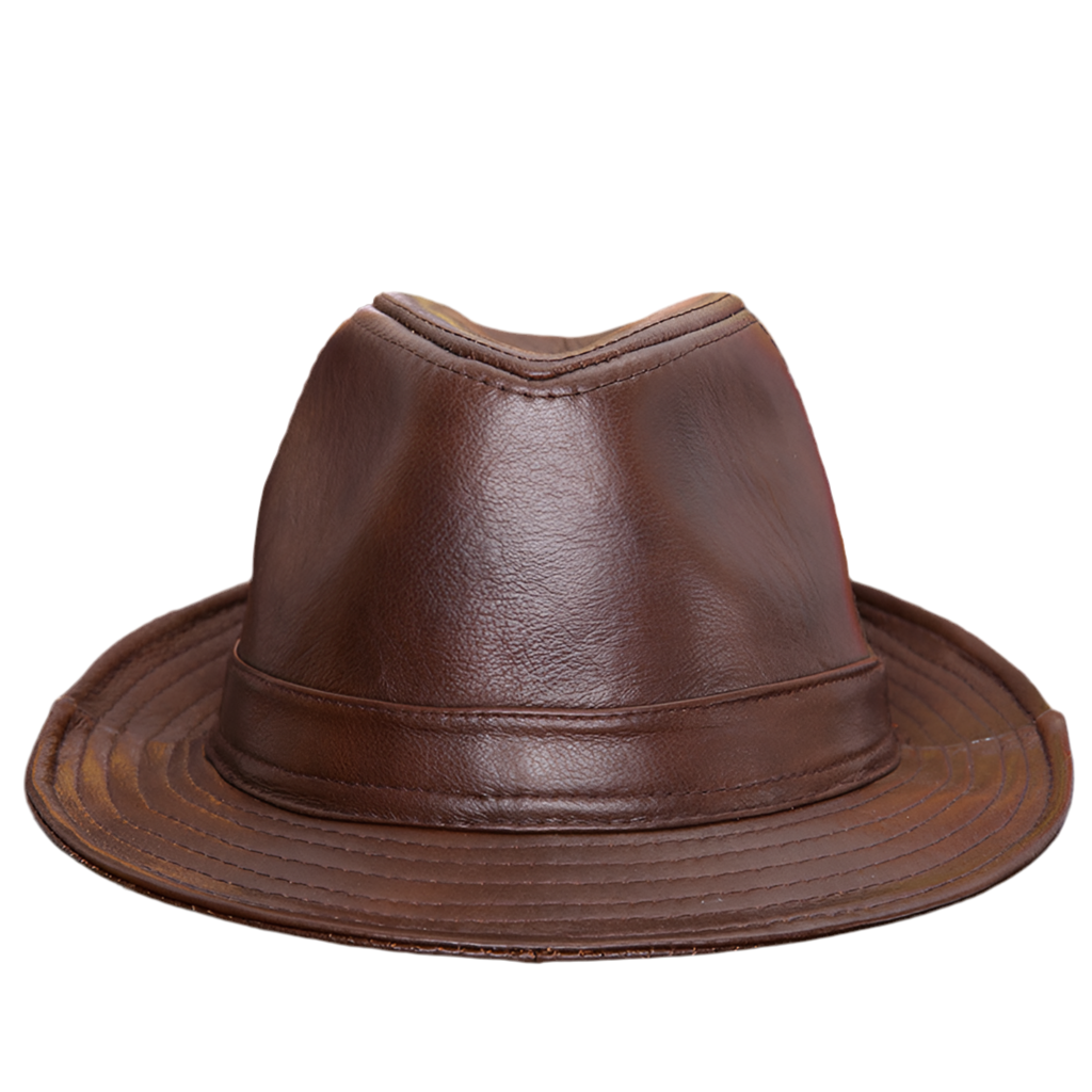 Men's And Women's Cowhide Hats With Big Eaves On The Street