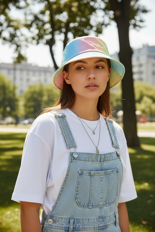Mitchell Tie-Dye Wide Brim Bucket Hat