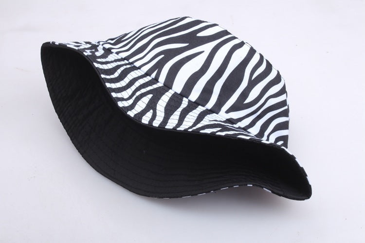 Women's Zebra Pattern Korean Style Trendy Fisherman Hat