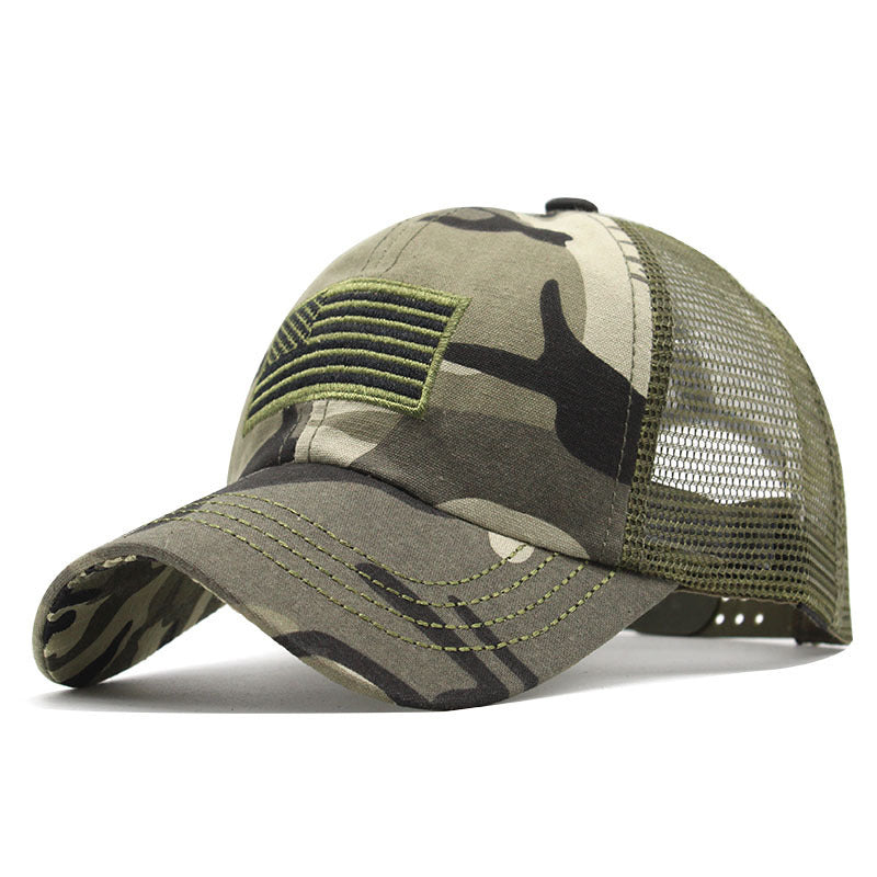 TheCapSpot - Outdoor Camouflage Mesh Cap Embroidered Hat
