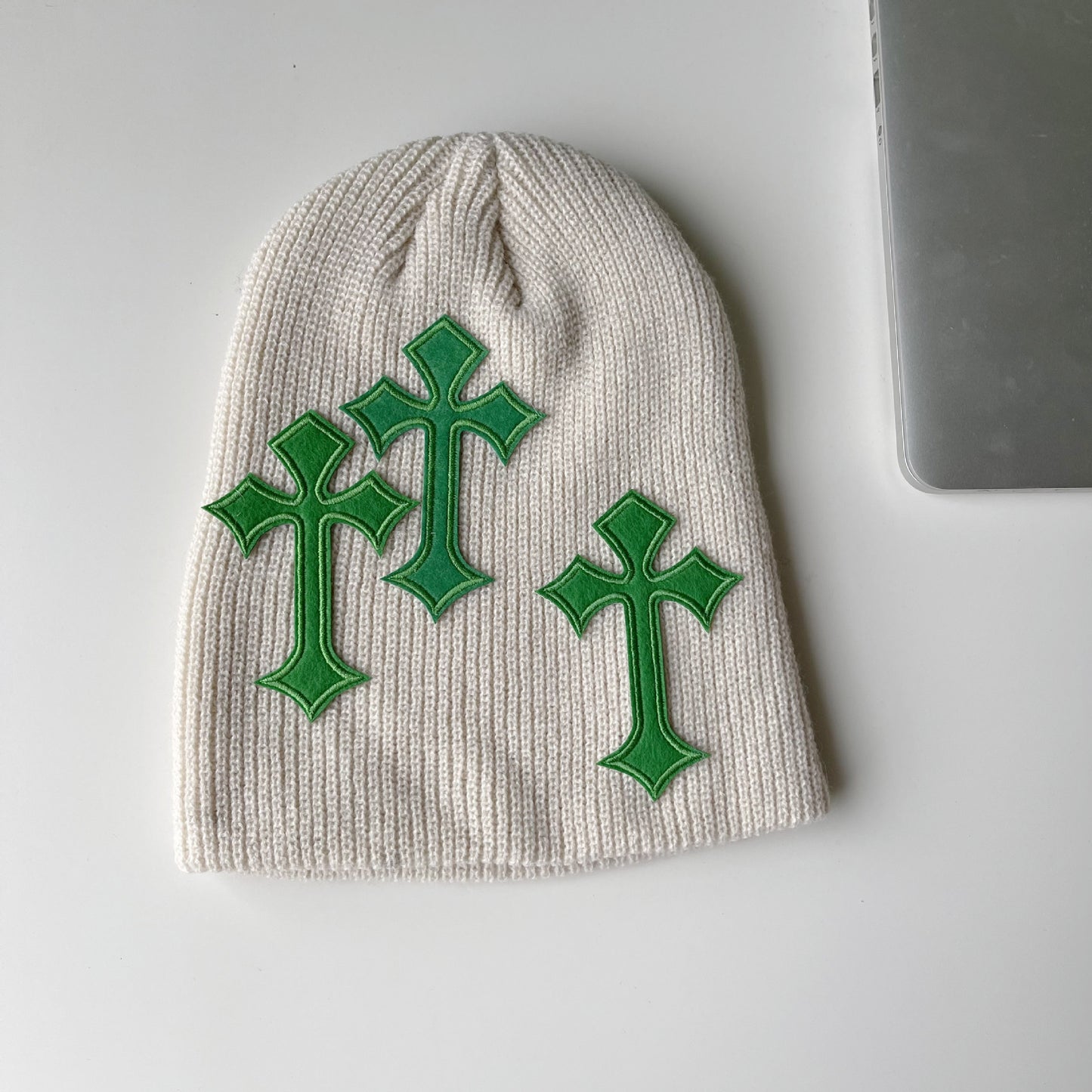 TheCapSpot - Dark Cross Woolen Cap Children Loose Pile Style Knitted Hat