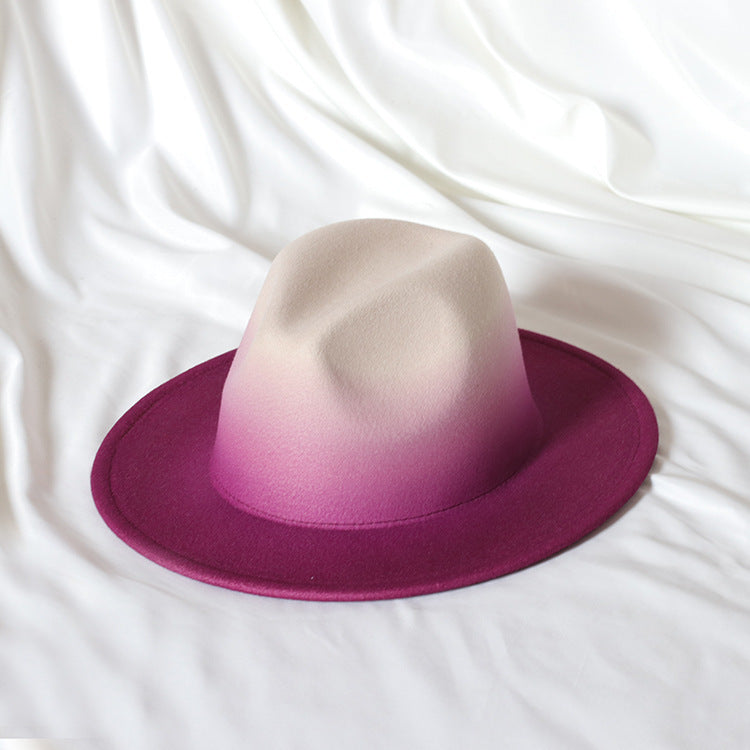 TheCapSpot - Gradient Color Topper Flat Brim Jazz Top Hat