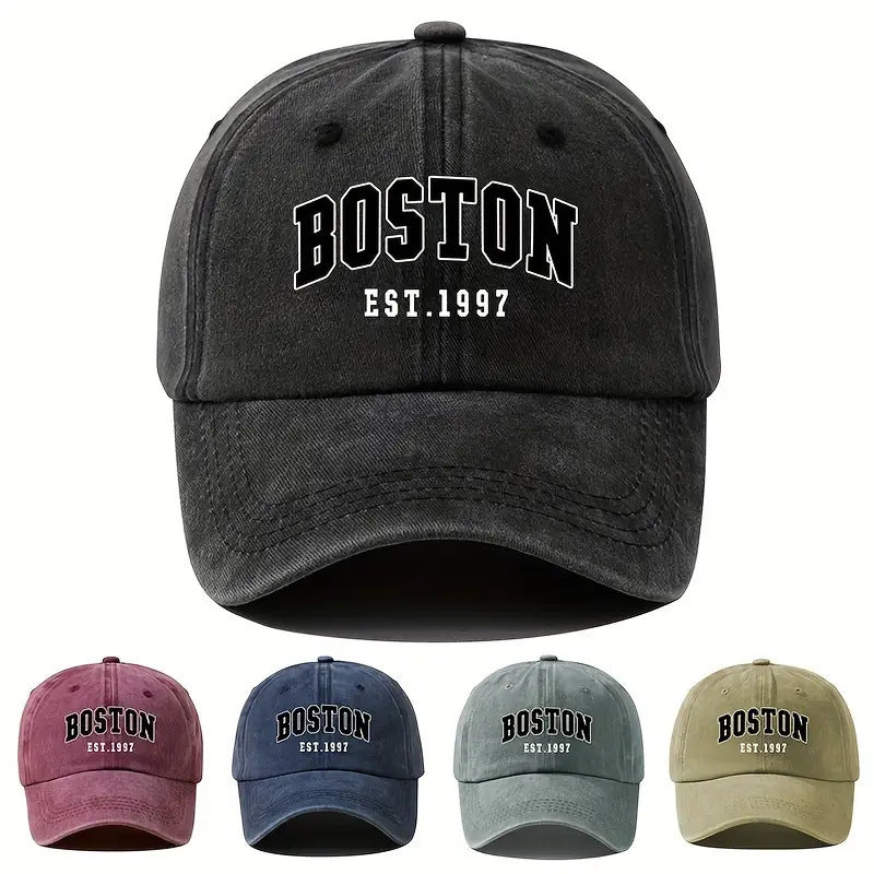 TheCapSpot - Washed Cotton Letter Baseball Cap