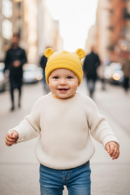 Newborn Gloves Hat Two-piece Set Keep Baby Warm Cashmere Thickened