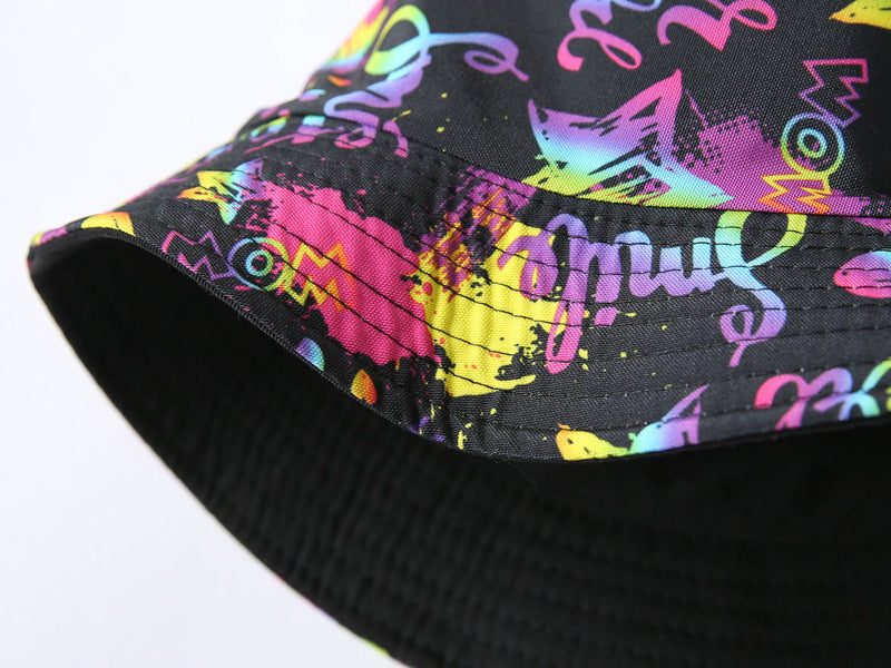 TheCapSpot - Spring Summer Heart Print Reversible Bucket Hat