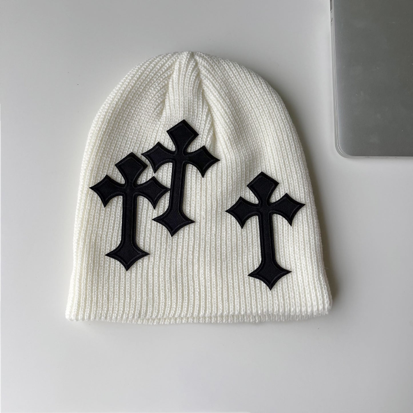 TheCapSpot - Dark Cross Woolen Cap Children Loose Pile Style Knitted Hat