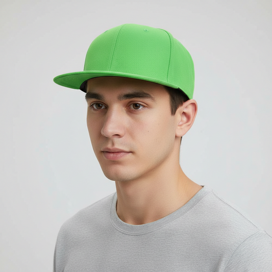 Green baseball cap on a white background