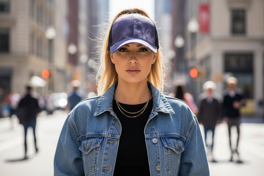 A collection of tie-dye ponytail baseball caps in various colors, displayed in a collage format.