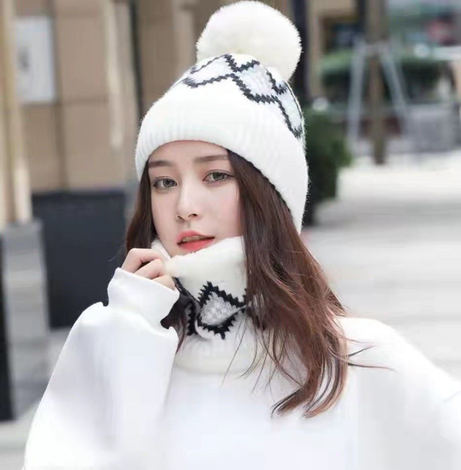 TheCapSpot - Hat Women's Wool Cute Versatile Scarf Plush