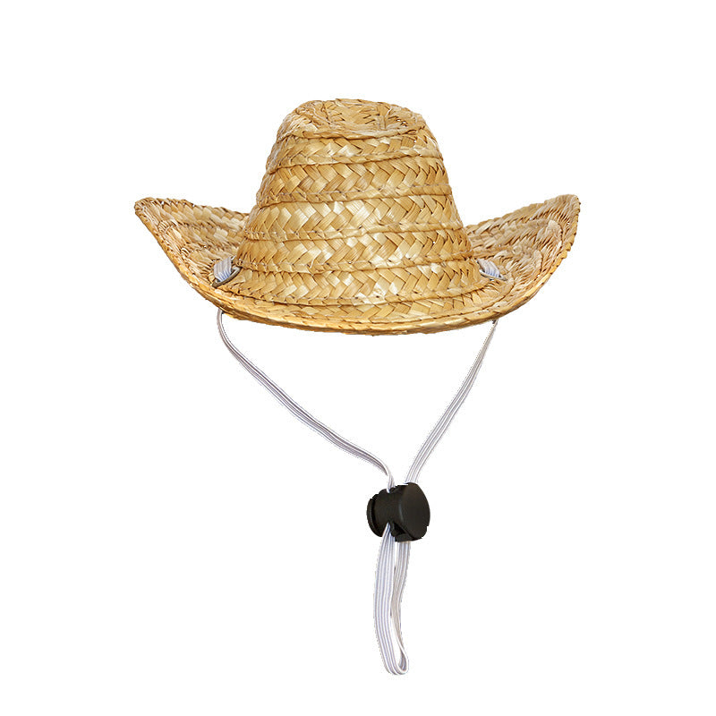 TheCapSpot - Pet Cat Western Straw Cowboy Hat
