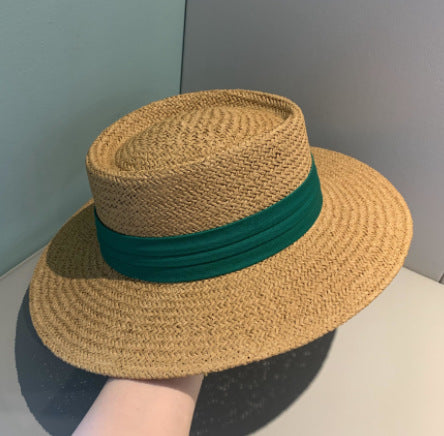 TheCapSpot - Solid Ribbon Straw Hat