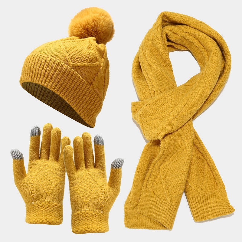 TheCapSpot - Three Piece Set Of Autumn And Winter Hats, Scarves, Gloves