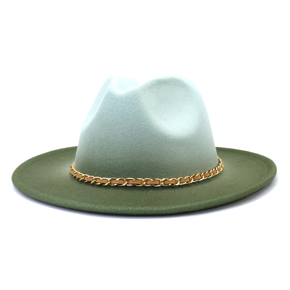 TheCapSpot - Paschal Two-Tone Fedora W/chain