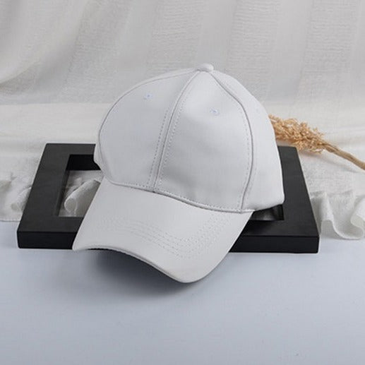 TheCapSpot - Leather Solid Modern Baseball Cap