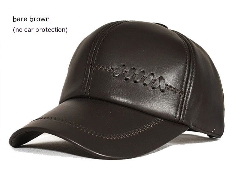 TheCapSpot - Gates Sheepskin Crocodile Pattern Leather Cap