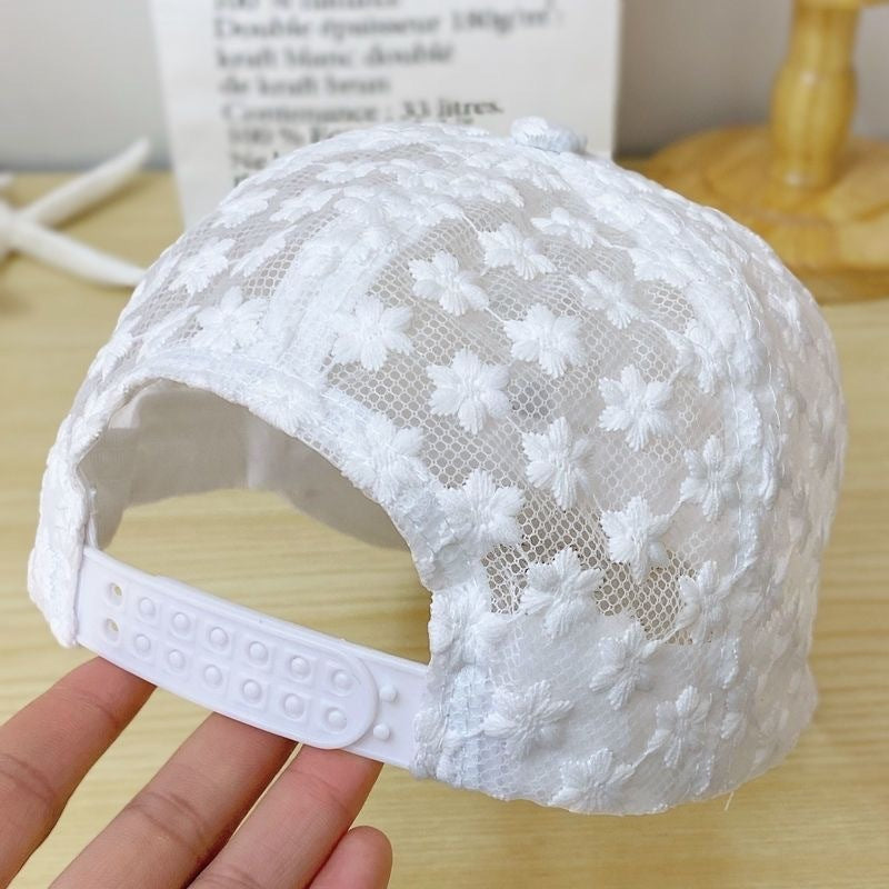 Outdoor Mesh Breathable Thin Lace Peaked Cap For Women