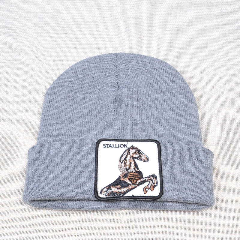 Casual Women's Embroidered Knitted Hat Pullover Hat