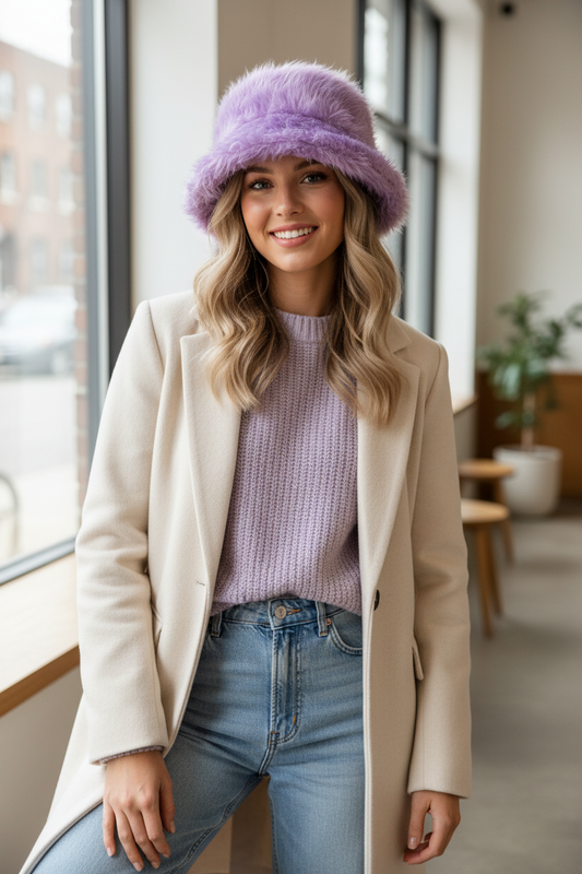 Stephens Plush Fur Fisherman Hat – Winter Windproof, Women, 56–58cm