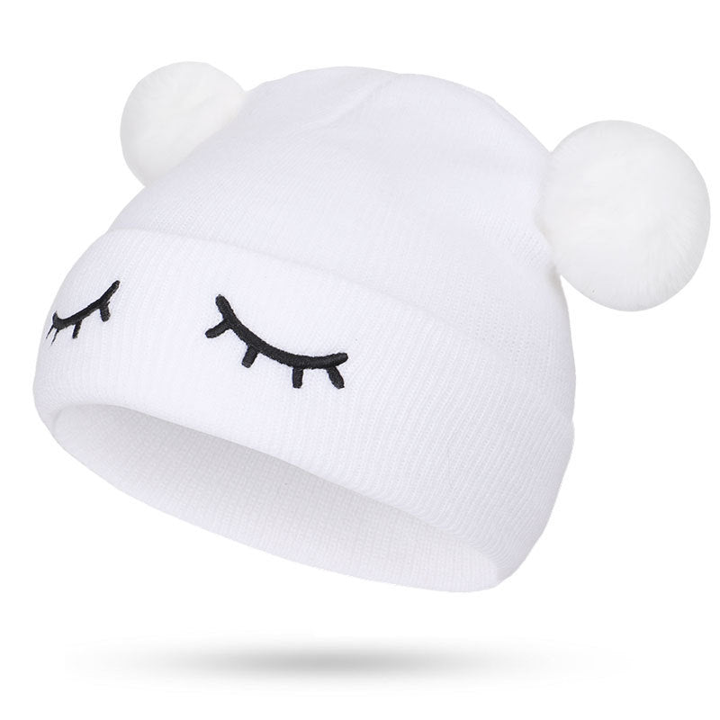 TheCapSpot - Children Woolen Hat Winking Bear Embroidery