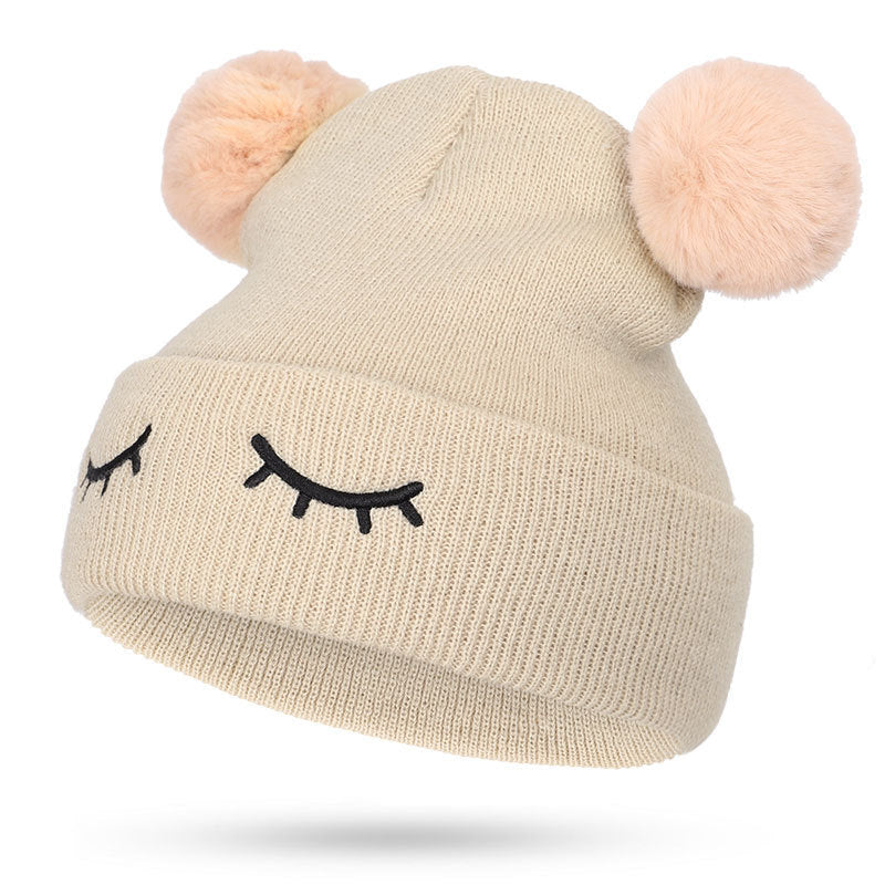 TheCapSpot - Children Woolen Hat Winking Bear Embroidery