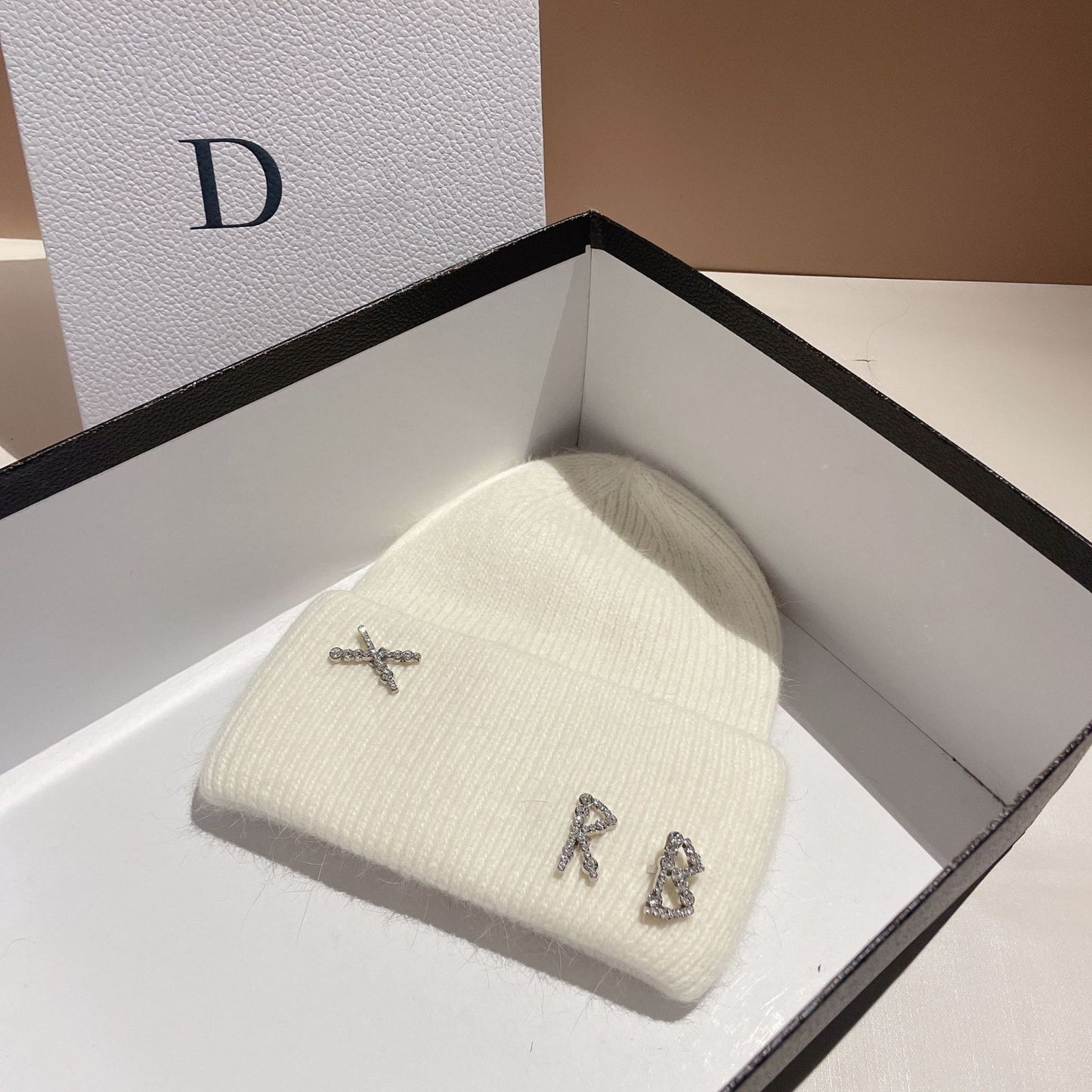 Rabbit Fur Knitted Stocking Cap – Unisex, One Size