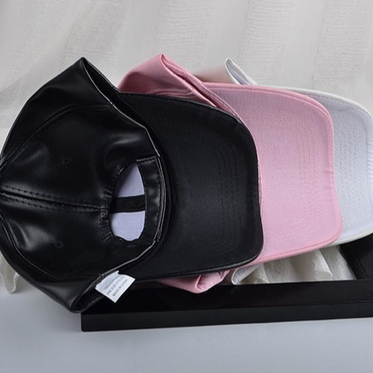 TheCapSpot - Leather Solid Modern Baseball Cap