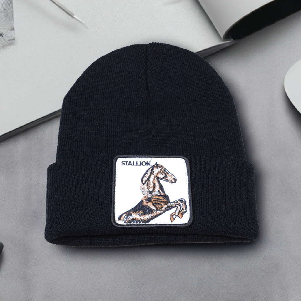Casual Women's Embroidered Knitted Hat Pullover Hat