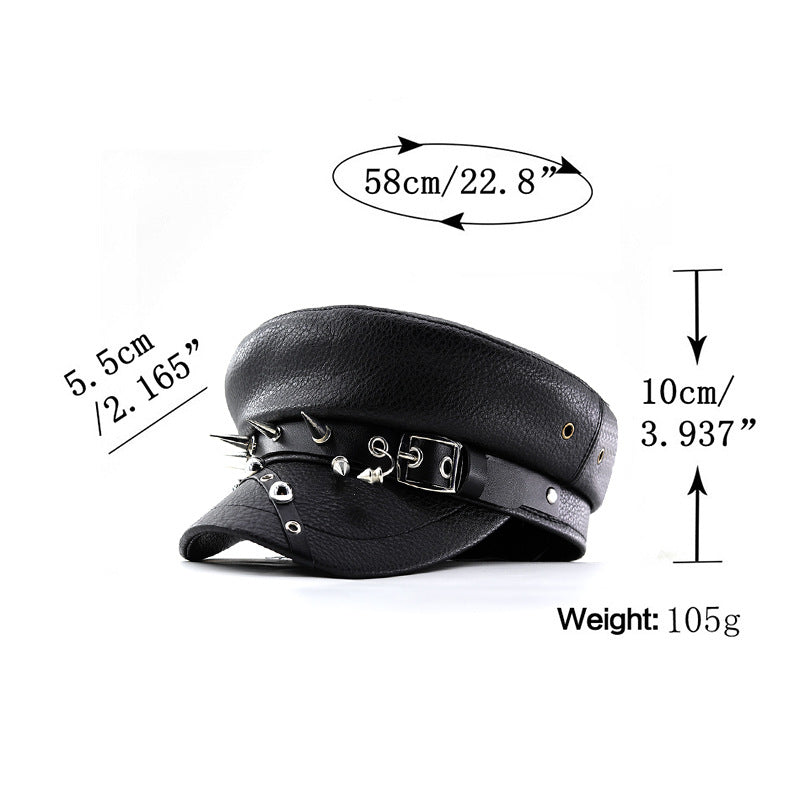 TheCapSpot - Leather Beret Cap