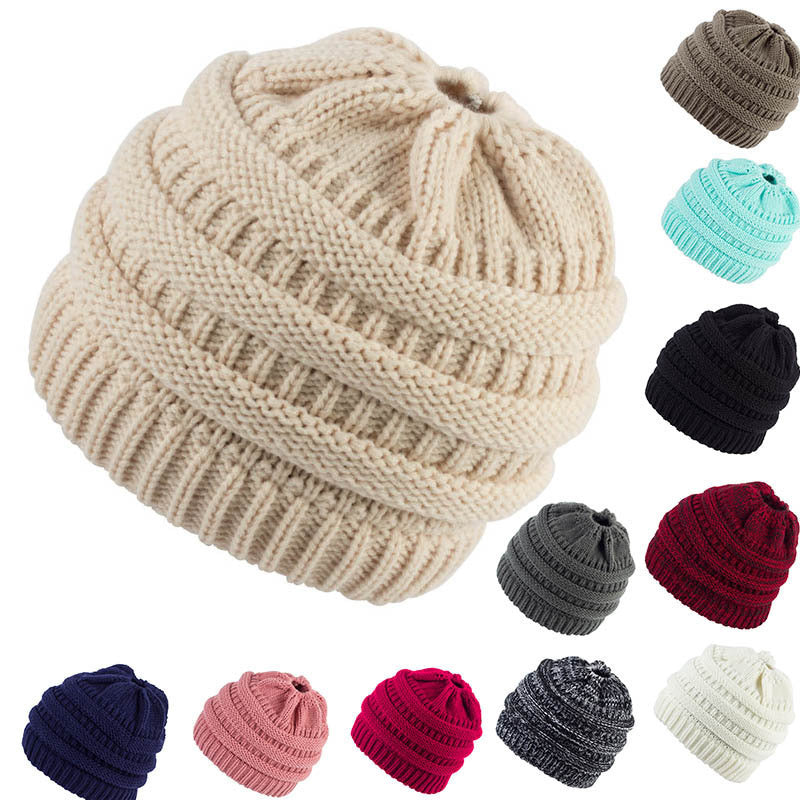 TheCapSpot - Ponytail Knitted Wool Hat