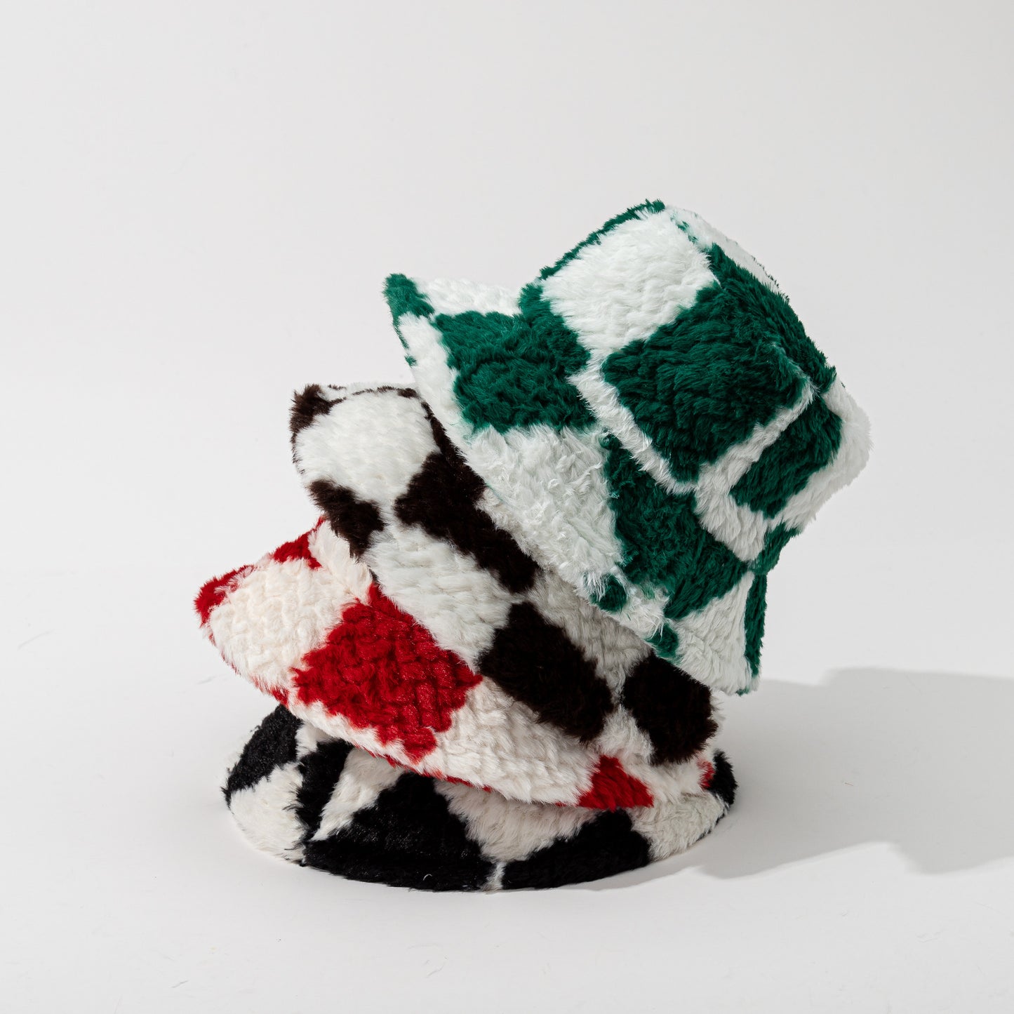 TheCapspot - Square Plaid Plush Bucket Hat