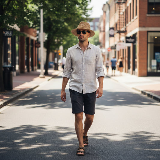 Brown woven hat on a white background