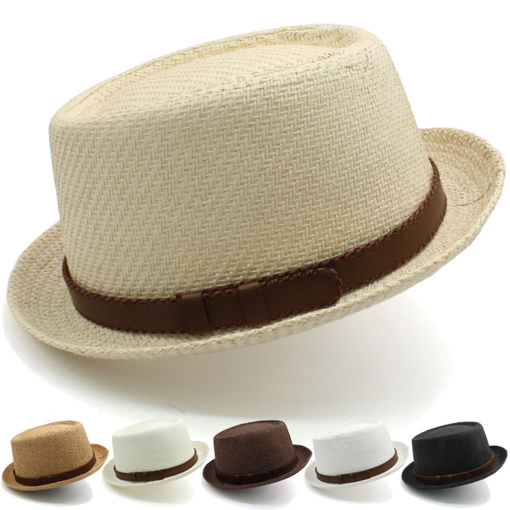 Klein Straw Pork Pie Hat – Leather Band, Structured Crown, Unisex, 6 Colors