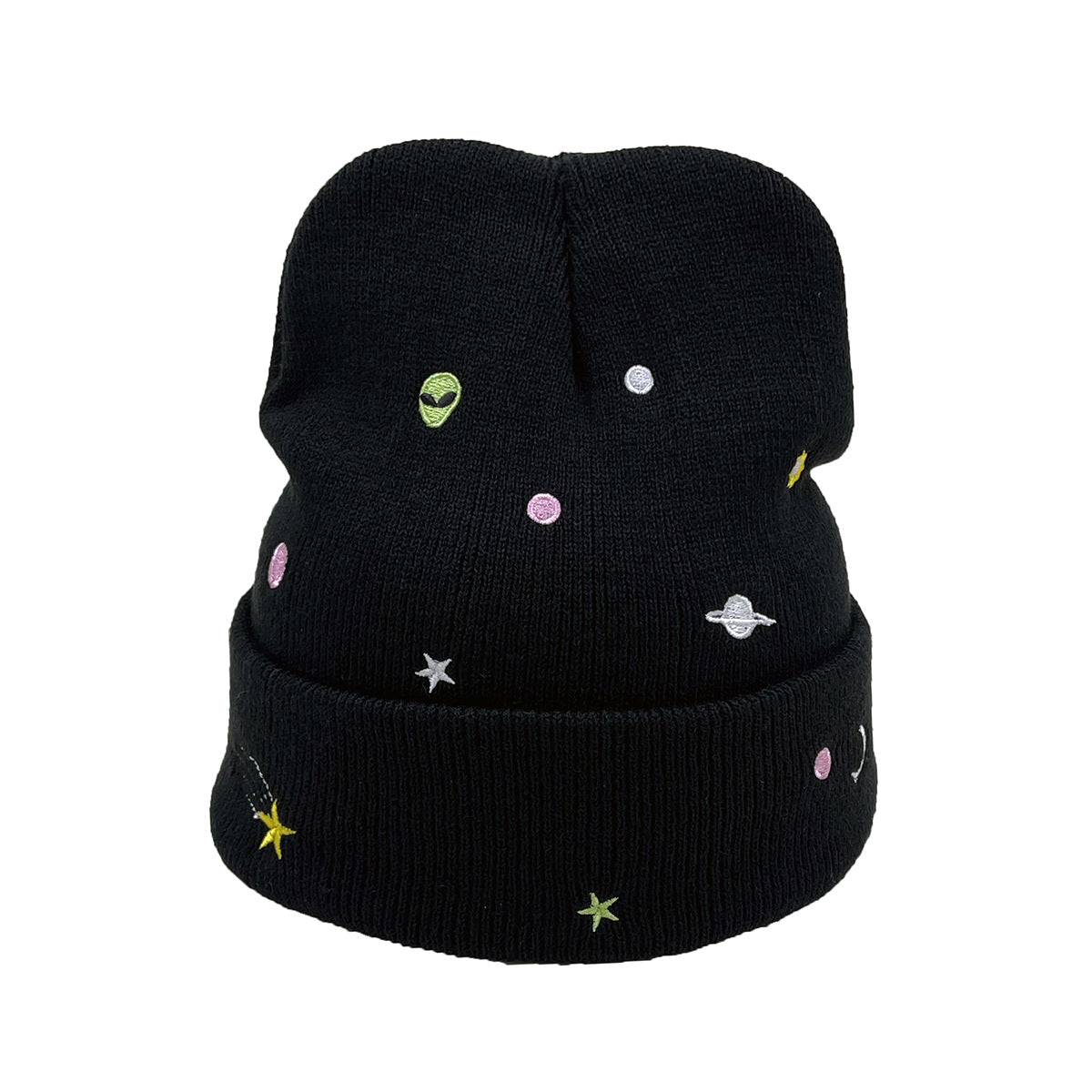 Butterfly Alien Daisy Embroidery Warm Knitted Hat Men And Women