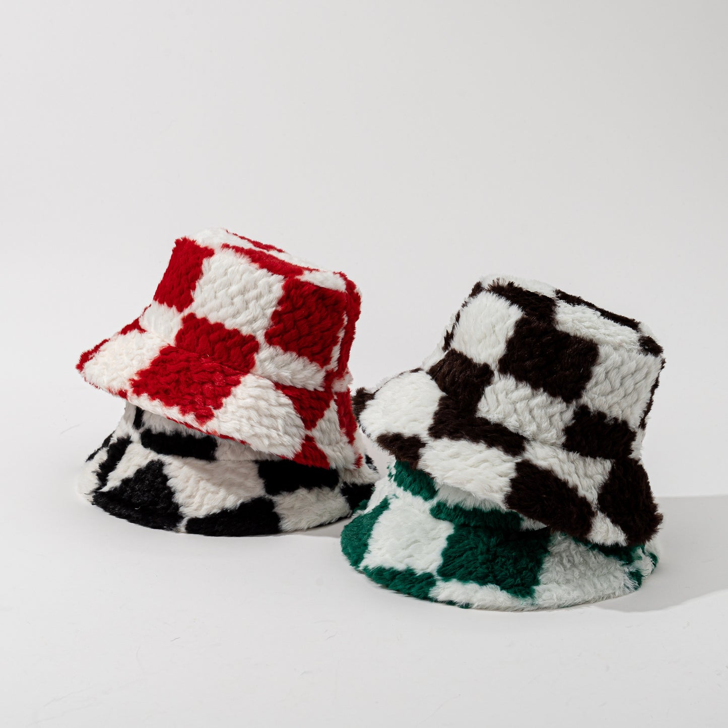 TheCapspot - Square Plaid Plush Bucket Hat