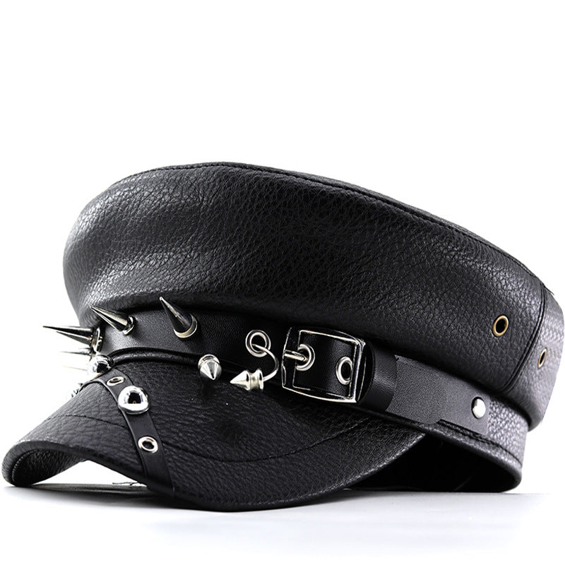 TheCapSpot - Leather Beret Cap