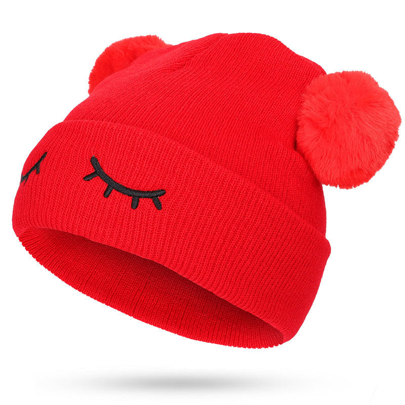 TheCapSpot - Children Woolen Hat Winking Bear Embroidery