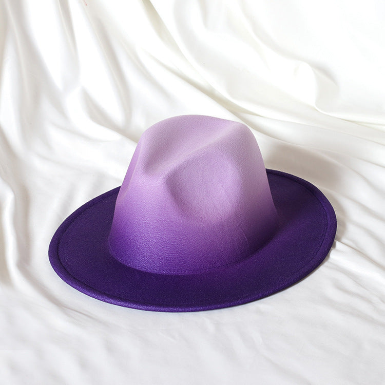 TheCapSpot - Gradient Color Topper Flat Brim Jazz Top Hat