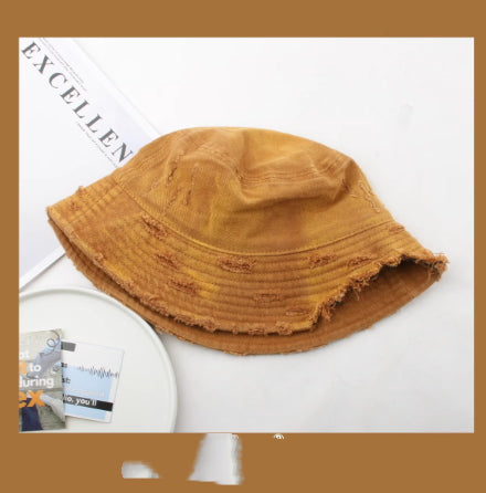 Colton Distressed Bucket Hat – Denim Cotton, UV Protection