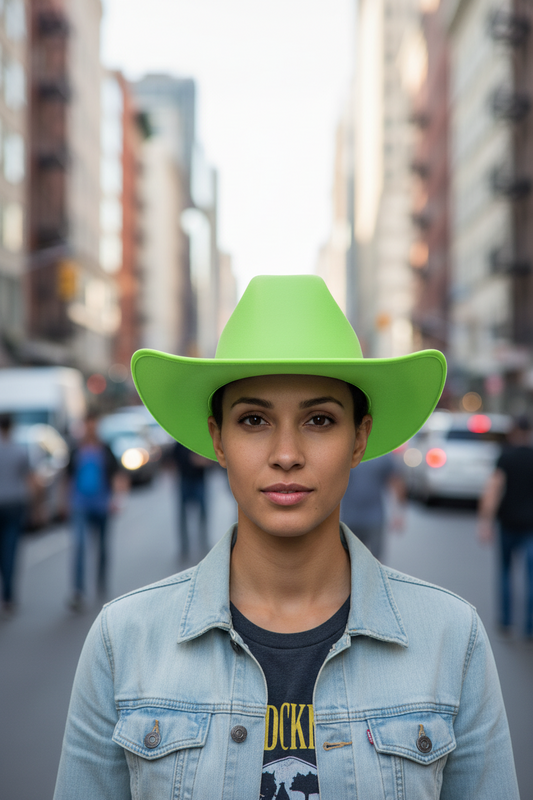 Green hat on a white background