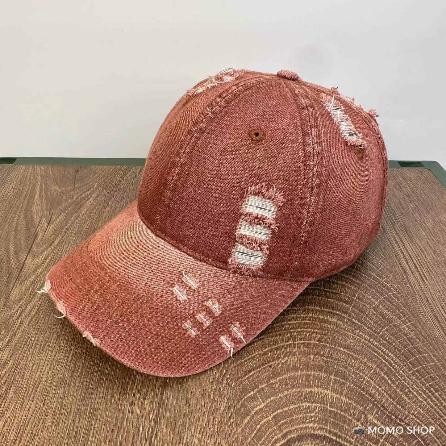 TheCapSpot - Washed Denim Soft Peaked Cap Distressed