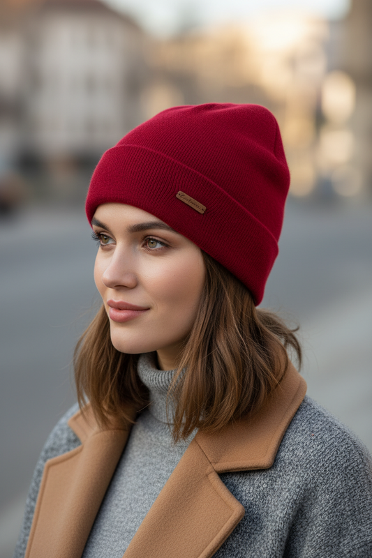 Cashmere Bell Crown Winter Beanie – 5 Rich Colors, High-Sense Style