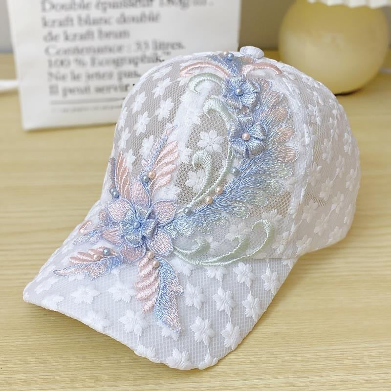 Outdoor Mesh Breathable Thin Lace Peaked Cap For Women