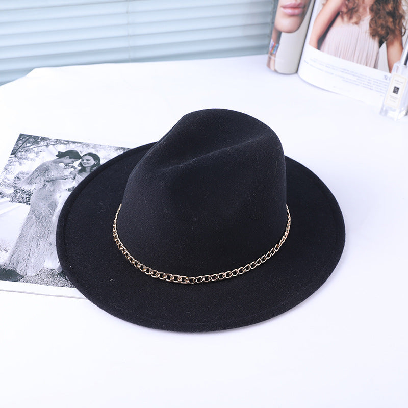 TheCapSpot - Gold chain Fedora Hat