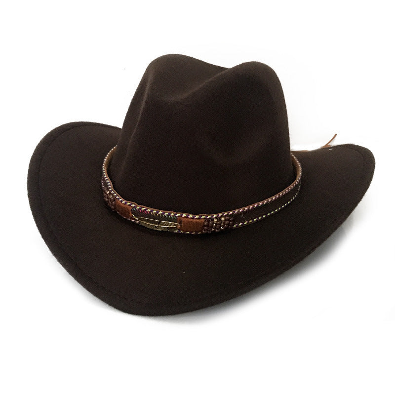TheCapSpot - Fashion Metal Leaf Belt Cowboy Hat