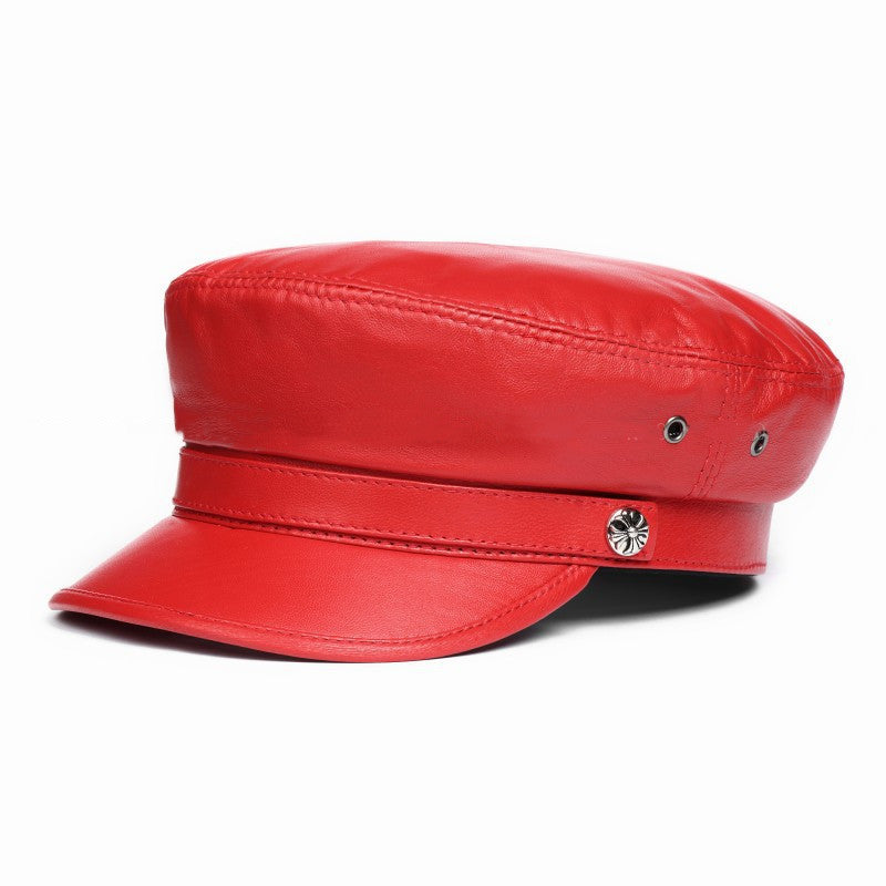 TheCapSpot - Colbert Genuine Leather Flat Top Cap