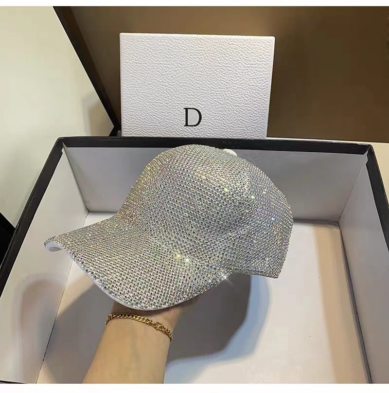 Simple Solid Color Handmade Diamond Cap