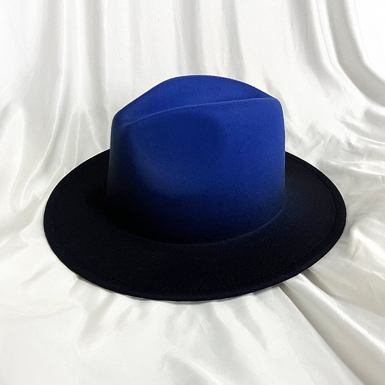 TheCapSpot - Gradient Color Topper Flat Brim Jazz Top Hat