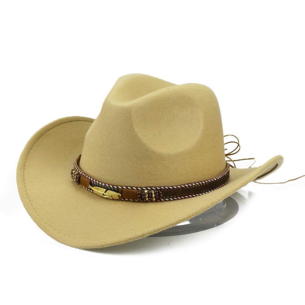 TheCapSpot - Fashion Metal Leaf Belt Cowboy Hat