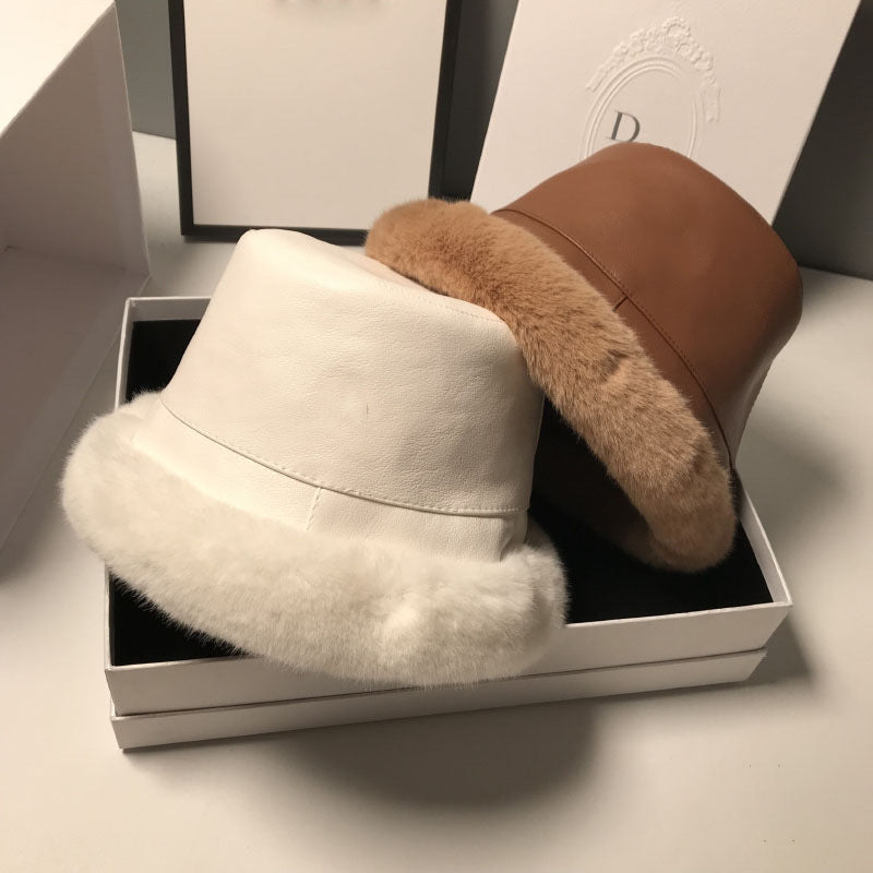 TheCapSpot - Leather Plush Hat